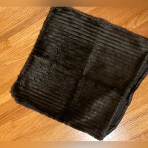Dark brown faux-fur pillow case